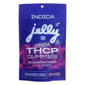 Jelly 10000mg THC-P Blueberry Drip Gummies Rated 4.18 out of 5 based on 40customer ratings Jelly Blueberry Drip THC-P Live Rosin Gummies